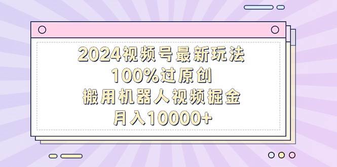 2024视频号最新玩法，100%过原创，搬用机器人视频掘金，月入10000+-易创网