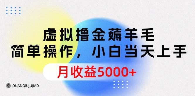 虚拟撸金薅羊毛，简单操作，小白当天上手，月收益5000+-易创网