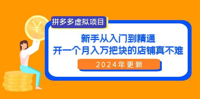 拼多多虚拟项目：入门到精通，开一个月入万把块的店铺 真不难（24年更新）-易创网