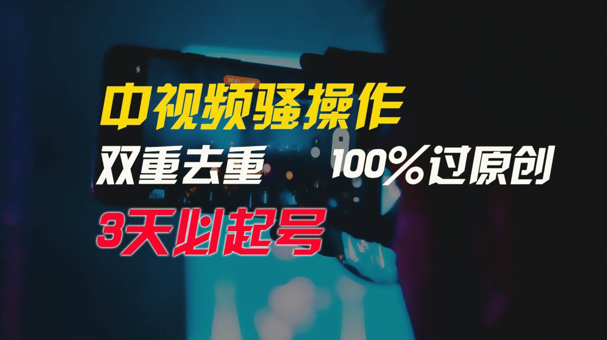 中视频骚操作，双重去重100%过原创，3天比必起号，简单无脑，月入3W+-易创网