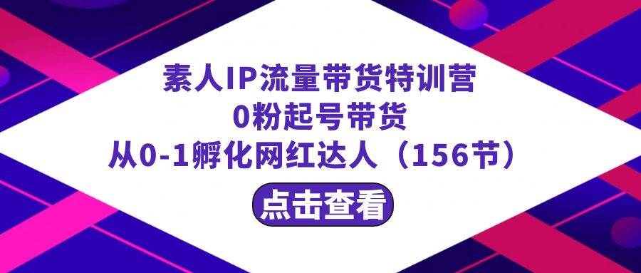 繁星·计划素人IP流量带货特训营：0粉起号带货 从0-1孵化网红达人（156节）-易创网