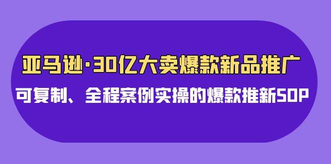 亚马逊30亿·大卖爆款新品推广，可复制、全程案例实操的爆款推新SOP-易创网