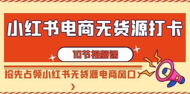 小红书电商-无货源打卡，抢先占领小红书无货源电商风口（10节课）-易创网