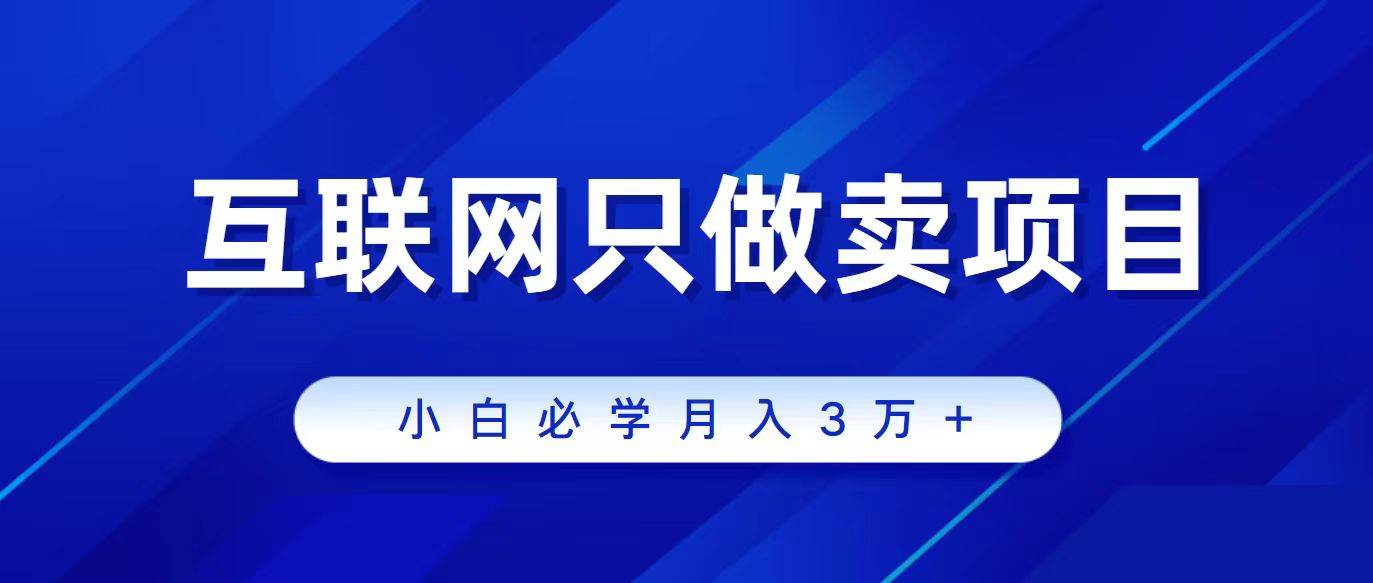 互联网的尽头就是卖项目，被割过韭菜的兄弟们必看！轻松月入三万以上！-易创网