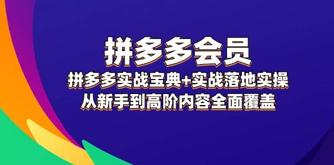 拼多多 会员，拼多多实战宝典+实战落地实操，从新手到高阶内容全面覆盖-最新项目