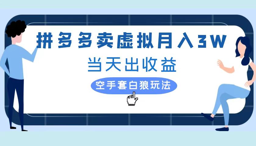 拼多多虚拟项目，单人月入3W+，实操落地项目-最新项目