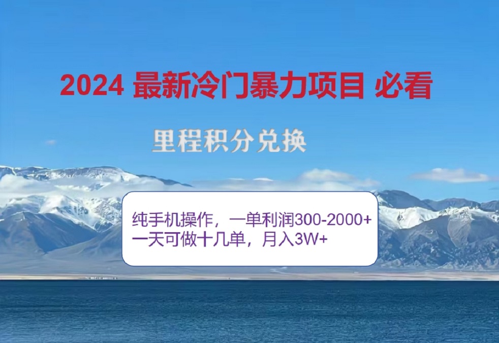 2024惊爆冷门暴利！出行高峰来袭，里程积分，高爆发期，一单300+—2000+，月入过万不是梦！-易创网