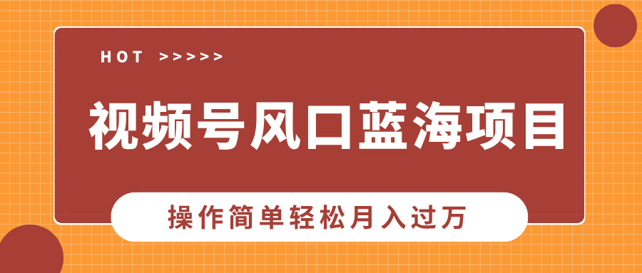 视频号风口蓝海项目，中老年人的流量密码，操作简单轻松月入过万-起创副业网